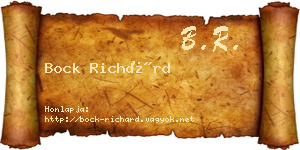 Bock Richárd névjegykártya