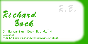 richard bock business card